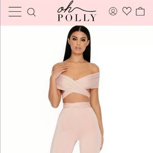Oh Polly Late Night Off-Shoulder Wrap Top